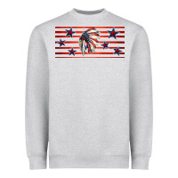 Heather Grey patriotic native american headdress 16oz libbey cup Heavyweight Sweatshirt - HRA Design Shop