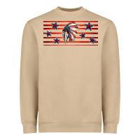 Patriotic Native American Headdress 16oz Libbey Cup Heavyweight Sweatshirt | Teevron