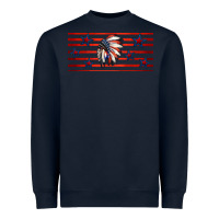 Navy patriotic native american headdress 16oz libbey cup Heavyweight Sweatshirt - HRA Design Shop