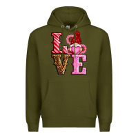 Army Green love valentines day gnomes Premium Hoodie - RanaPortraitStore
