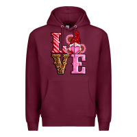 Burgundy love valentines day gnomes Premium Hoodie - RanaPortraitStore