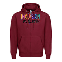 Burgundy ınclusion matters Zipper Hoodie - MaliasSmallBusiness