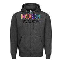 Charcoal Heather ınclusion matters Zipper Hoodie - MaliasSmallBusiness
