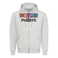 Dove Grey ınclusion matters Zipper Hoodie - MaliasSmallBusiness
