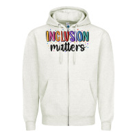 Oatmeal Heather ınclusion matters Zipper Hoodie - MaliasSmallBusiness