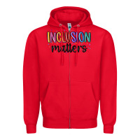 Red ınclusion matters Zipper Hoodie - MaliasSmallBusiness