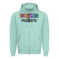 Seafoam ınclusion matters Zipper Hoodie - MaliasSmallBusiness