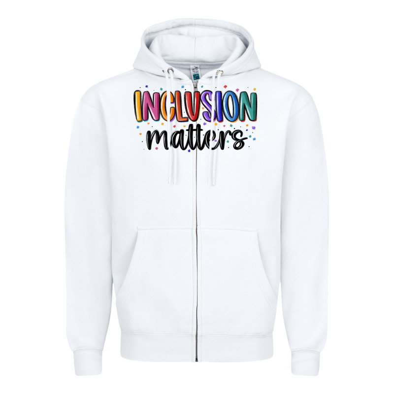 ınclusion Matters Zipper Hoodie by MaliasSmallBusiness | Teevron