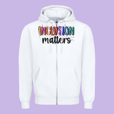 ınclusion Matters Zipper Hoodie Designed By Maliassmallbusiness
