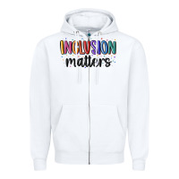 White ınclusion matters Zipper Hoodie - MaliasSmallBusiness