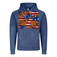 Vintage Denim 4th of July USA flag leopard sunflower 20oz tumble Vintage Hoodie - Neo Western