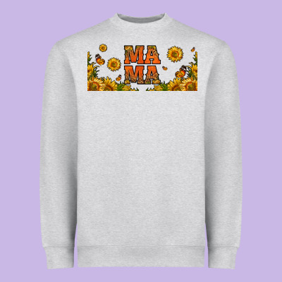 Sunflowers And Butterflies Mama 16oz Libbey Cup Heavyweight Sweatshirt Designed By Hra Design Shop