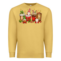 Antique Gold Christmas gnomes coffee cups Premium Sweatshirt - MaliasSmallBusiness