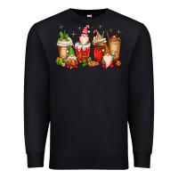 Black Christmas gnomes coffee cups Premium Sweatshirt - MaliasSmallBusiness