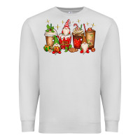 Dove Grey Christmas gnomes coffee cups Premium Sweatshirt - MaliasSmallBusiness