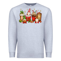 Heather Grey Christmas gnomes coffee cups Premium Sweatshirt - MaliasSmallBusiness