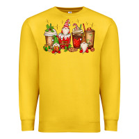 Lemon Christmas gnomes coffee cups Premium Sweatshirt - MaliasSmallBusiness