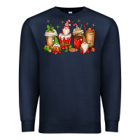 Navy Christmas gnomes coffee cups Premium Sweatshirt - MaliasSmallBusiness
