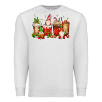 Oatmeal Heather Christmas gnomes coffee cups Premium Sweatshirt - MaliasSmallBusiness