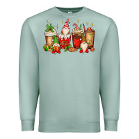 Seafoam Christmas gnomes coffee cups Premium Sweatshirt - MaliasSmallBusiness
