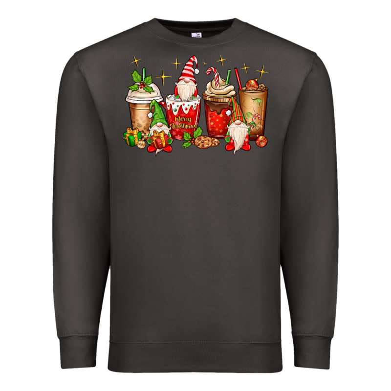 Christmas Gnomes Coffee Cups Premium Sweatshirt by MaliasSmallBusiness | Teevron