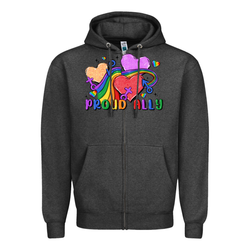 Proud Ally Zipper Hoodie by MaliasSmallBusiness | Teevron