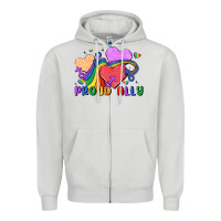Dove Grey proud ally Zipper Hoodie - MaliasSmallBusiness