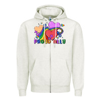 Oatmeal Heather proud ally Zipper Hoodie - MaliasSmallBusiness