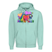 Seafoam proud ally Zipper Hoodie - MaliasSmallBusiness