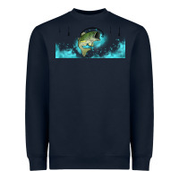 Navy jumping bass fishing 16oz libbey cup Heavyweight Sweatshirt - HRA Design Shop