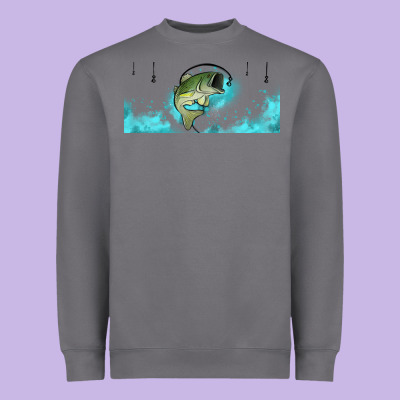 Jumping Bass Fishing 16oz Libbey Cup Heavyweight Sweatshirt Designed By Hra Design Shop