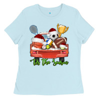 Baby Blue tis the season sports truck christmas Ladies Tee - AdoDesignShop