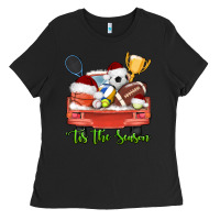 Black tis the season sports truck christmas Ladies Tee - AdoDesignShop