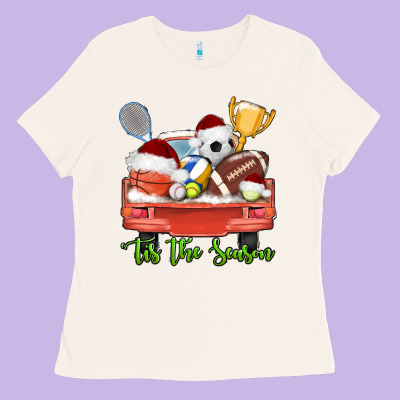 Tis The Season Sports Truck Christmas Ladies Tee Designed By Adodesignshop