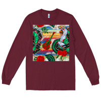 Burgundy flamenco dancer seamless pattern Long Sleeve Tee - BundleAndBundleShop