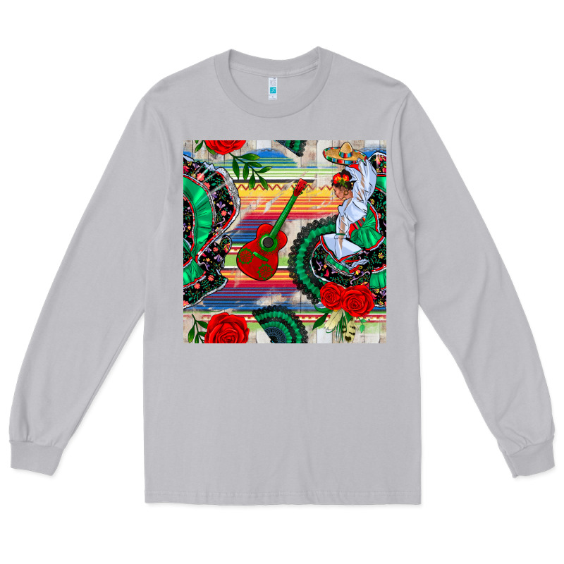 Flamenco Dancer Seamless Pattern Long Sleeve Tee by BundleAndBundleShop | Teevron
