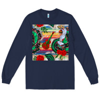 Navy flamenco dancer seamless pattern Long Sleeve Tee - BundleAndBundleShop