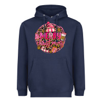 Navy pink merry christmas Heavyweight Hoodie - MaliasSmallBusiness