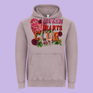 Broken Heart Club Vintage Hoodie Designed By Fadigitalartstudio