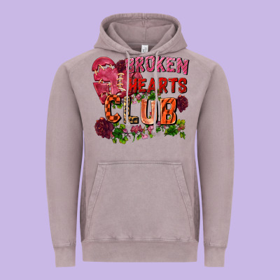 Broken Heart Club Vintage Hoodie Designed By Fadigitalartstudio