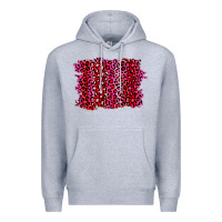 Heather Grey pink leopard background Premium Hoodie - RanaPortraitStore