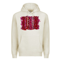 Oatmeal Heather pink leopard background Premium Hoodie - RanaPortraitStore