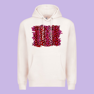 Pink Leopard Background Premium Hoodie Designed By Ranaportraitstore
