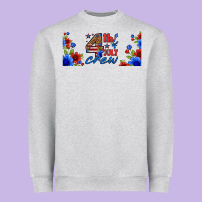 Floral 4th Of July Crew 16oz Libbey Cup Heavyweight Sweatshirt Designed By Hra Design Shop
