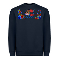 Navy floral 4th of july crew 16oz libbey cup Heavyweight Sweatshirt - HRA Design Shop