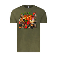 Vintage Olive fall and  hockey  tis the season Vintage Tee - AdoDesignShop