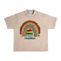 French Oak Christmas Teacherlife rainbow Urban Heavy Tee - JahusDesignShop