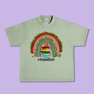 Christmas Teacherlife Rainbow Urban Heavy Tee Designed By Jahusdesignshop