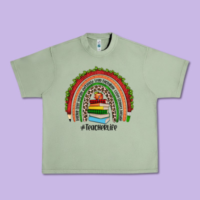 Christmas Teacherlife Rainbow Urban Heavy Tee Designed By Jahusdesignshop