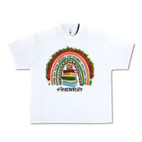 White Christmas Teacherlife rainbow Urban Heavy Tee - JahusDesignShop